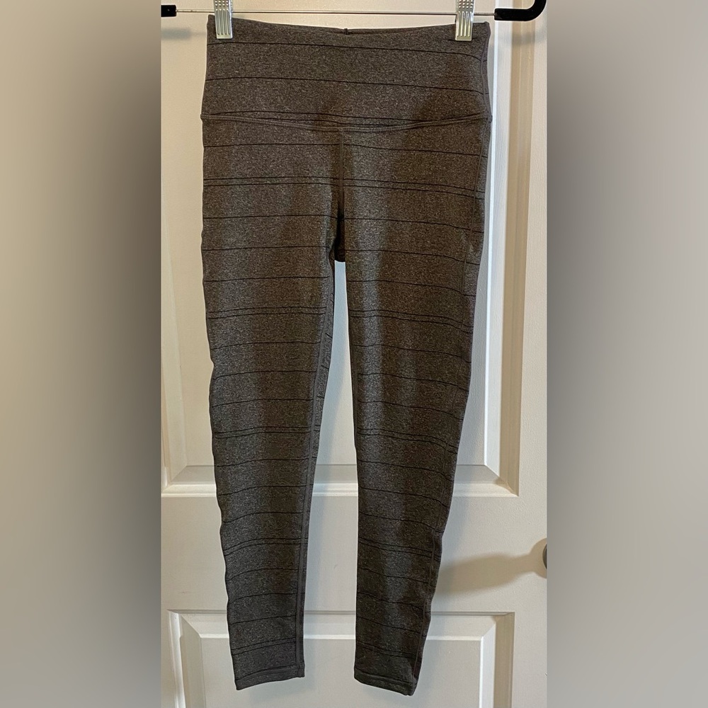 Prana Transform 7/8 Legging in Charcoal Stripe NWT